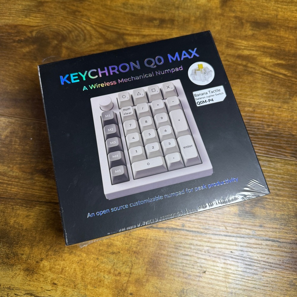 Keychron Q0 Max Q0M-P4 White Aluminum Wireless Mechanical Numpad Banana Tactile